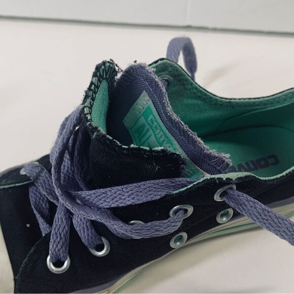 Converse All Star Double Ox Tongue #642905F Black Purple Shoes Junior Size US 12 - Picture 4 of 9
